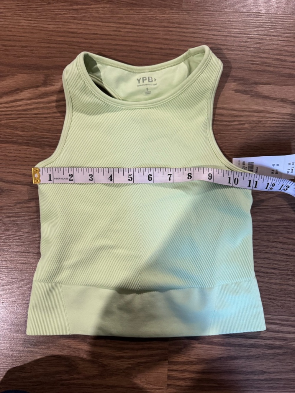 Light Green Ribbed Sports Bra - Picture 3 of 7